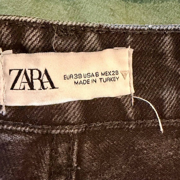 Zara Wide Leg Distressed Black Jeans Women's Size 6 - Picture 8 of 10